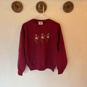 Vintage Holiday stocking embroidered grandma sweatshirt size medium